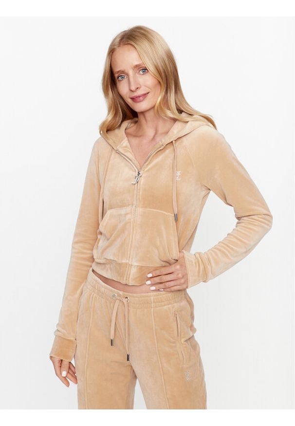 Juicy Couture Bluza Madison JCWA122001483 Beżowy Slim Fit. Kolor: beżowy. Materiał: syntetyk