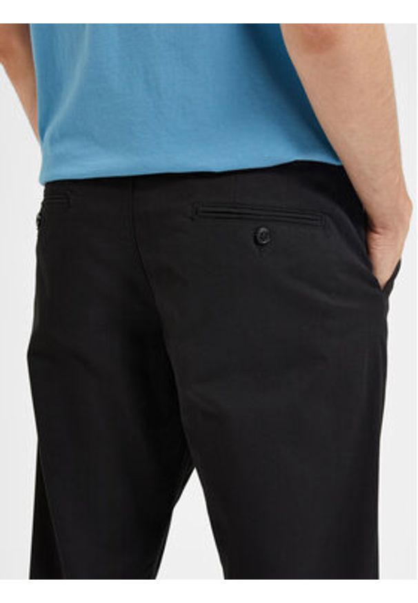Selected Homme Chinosy New 16087663 Czarny Slim Fit. Kolor: czarny. Materiał: bawełna