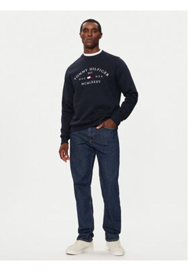 TOMMY HILFIGER - Tommy Hilfiger Bluza MW0MW35526 Granatowy Regular Fit. Kolor: niebieski. Materiał: bawełna