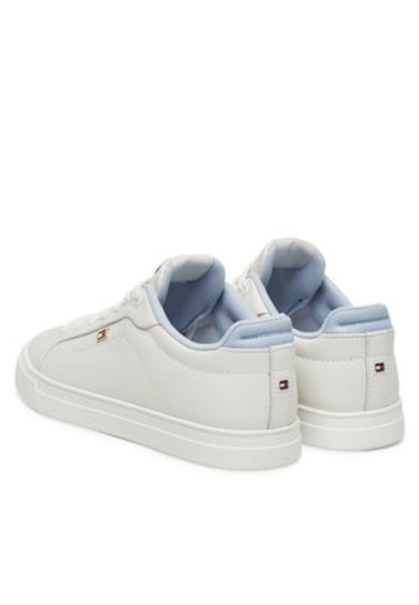 TOMMY HILFIGER - Tommy Hilfiger Sneakersy Sporty Sneaker FW0FW08899 Biały. Kolor: biały. Materiał: skóra