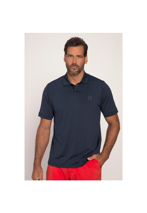 JAY-PI - Męska Koszulka polo golf rękaw 1/2 QuickDry. Typ kołnierza: polo, golf. Kolekcja: plus size. Kolor: niebieski. Materiał: elastan, poliester, materiał. Styl: sportowy