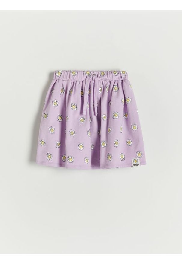 Reserved - Spódnica SmileyWorld® - lawendowy. Kolor: fioletowy. Materiał: dzianina, bawełna