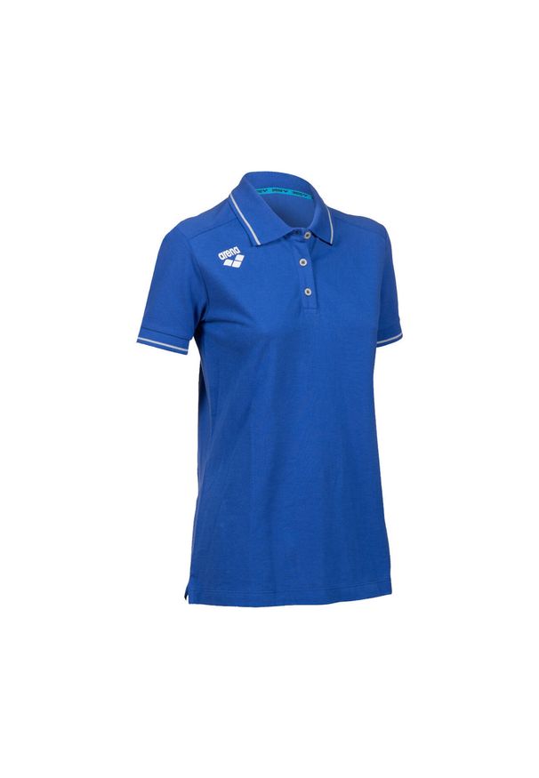 Koszulka damska na basen Arena Women`s Team Poloshirt Solid Cotton. Typ kołnierza: polo. Kolor: niebieski. Styl: sportowy. Sport: pływanie