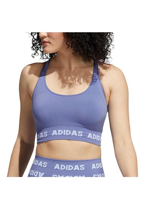 Top sportowy damski Adidas Aeroknit. Kolor: niebieski