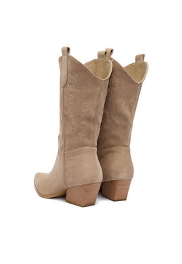 DeeZee Kowbojki 8555A Beżowy. Kolor: beżowy. Materiał: materiał