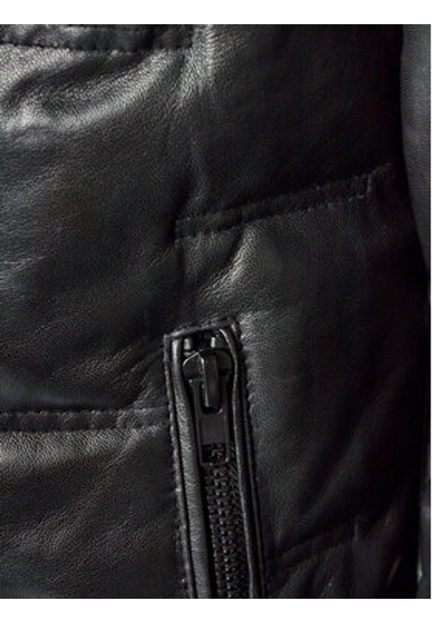 Serge Pariente Kurtka skórzana Clever Czarny Slim Fit. Kolor: czarny. Materiał: skóra