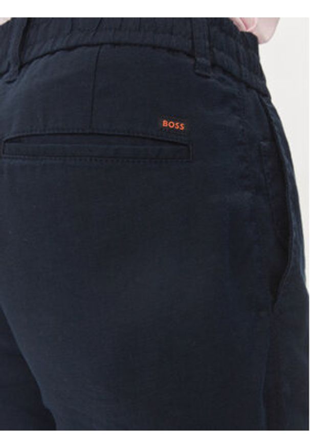 BOSS - Boss Szorty materiałowe Chino-Tapered-Ds-1-S 50513027 Granatowy Tapered Fit. Kolor: niebieski. Materiał: len