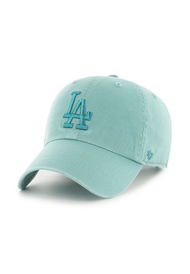 47 Brand - 47brand czapka Los Angeles Dodgers kolor turkusowy z aplikacją. Kolor: turkusowy. Wzór: aplikacja
