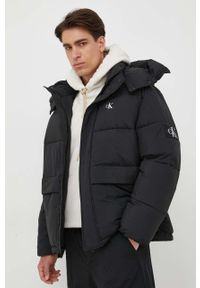 Calvin Klein Jeans kurtka męska kolor czarny zimowa. Kolor: czarny. Materiał: polar, włókno. Sezon: zima #1