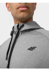 4f - 4F Bluza treningowa rozpinana z kapturem męska S. Typ kołnierza: kaptur. Kolor: szary. Materiał: materiał, dzianina. Długość rękawa: raglanowy rękaw