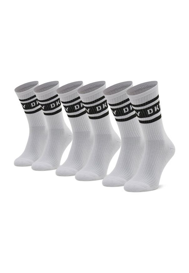 DKNY Zestaw 3 par wysokich skarpet męskich Reed S5_6320_DKY Biały. Kolor: biały. Materiał: materiał