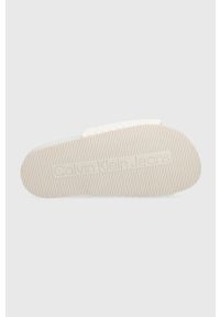 Calvin Klein Jeans klapki COMFORT SANDAL OVERSIZED MESH damskie kolor biały YW0YW00973. Kolor: biały. Materiał: mesh #5