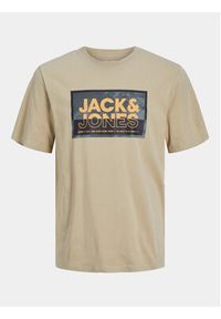 Jack & Jones - Jack&Jones T-Shirt Logan 12253442 Beżowy Standard Fit. Kolor: beżowy. Materiał: bawełna #5