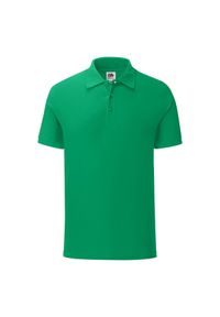 FRUIT OF THE LOOM - Koszulka Polo Męska Iconic. Typ kołnierza: polo. Kolor: zielony