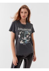 Zadig&Voltaire T-Shirt Donate Guitare JWTS01524 Szary Regular Fit. Kolor: szary. Materiał: bawełna
