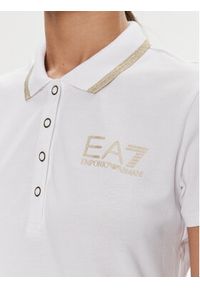 EA7 Emporio Armani Polo 3DTF01 TJSXZ 1100 Biały Slim Fit. Typ kołnierza: polo. Kolor: biały. Materiał: bawełna