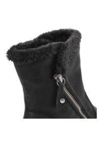 Czarne Botki Rieker Ocieplane Buty Damskie. Okazja: na spacer, na co dzień. Kolor: czarny. Materiał: syntetyk, materiał. Sezon: zima, jesień. Styl: casual, elegancki, klasyczny #7