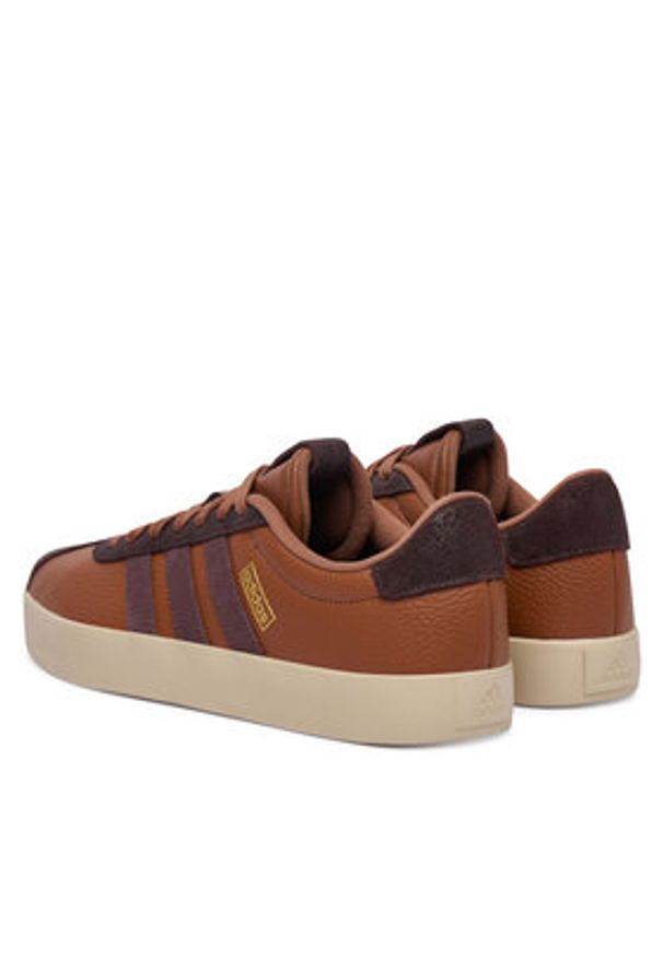 Adidas - adidas Sneakersy Vl Court 3.0 Shoes KI2116 Brązowy. Kolor: brązowy. Materiał: skóra