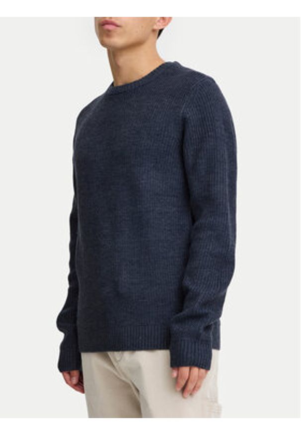 Blend Sweter 20717277 Granatowy Regular Fit. Kolor: niebieski. Materiał: syntetyk