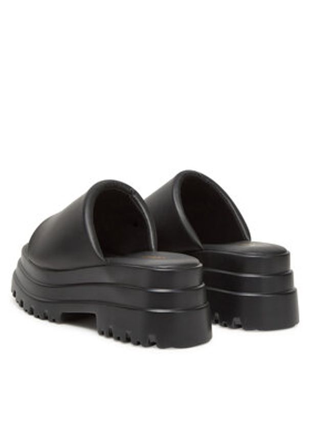 DeeZee Klapki 8602-1A Czarny. Kolor: czarny. Materiał: skóra