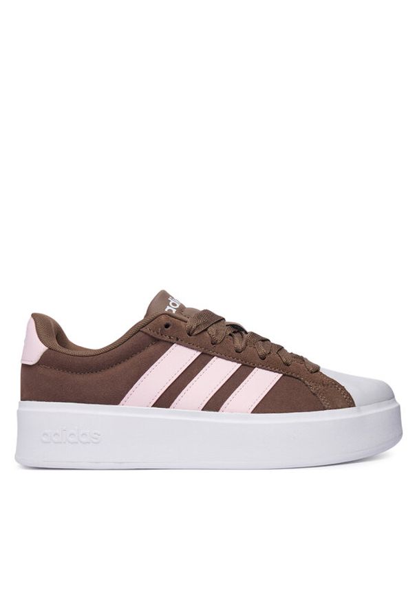 Adidas - adidas Sneakersy Streettalk Bold Shoes KJ9946 Brązowy. Kolor: brązowy. Materiał: zamsz, skóra
