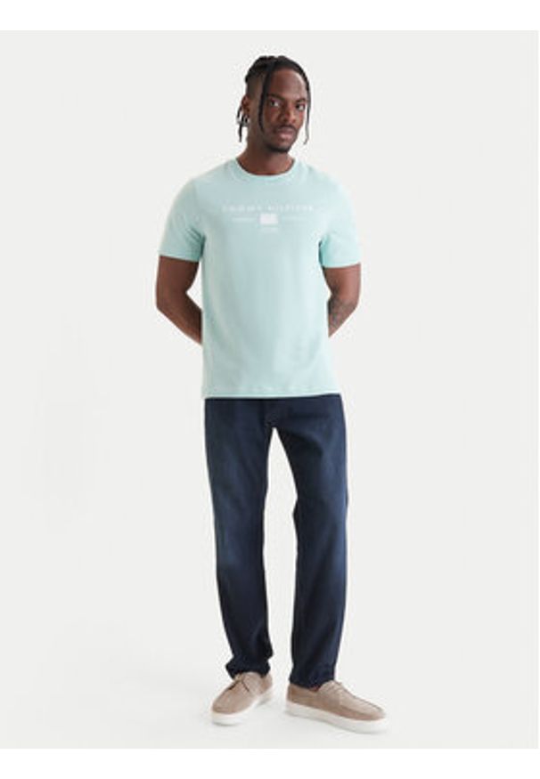 TOMMY HILFIGER - Tommy Hilfiger T-Shirt Brand Love MW0MW42365 Zielony Regular Fit. Kolor: zielony. Materiał: bawełna