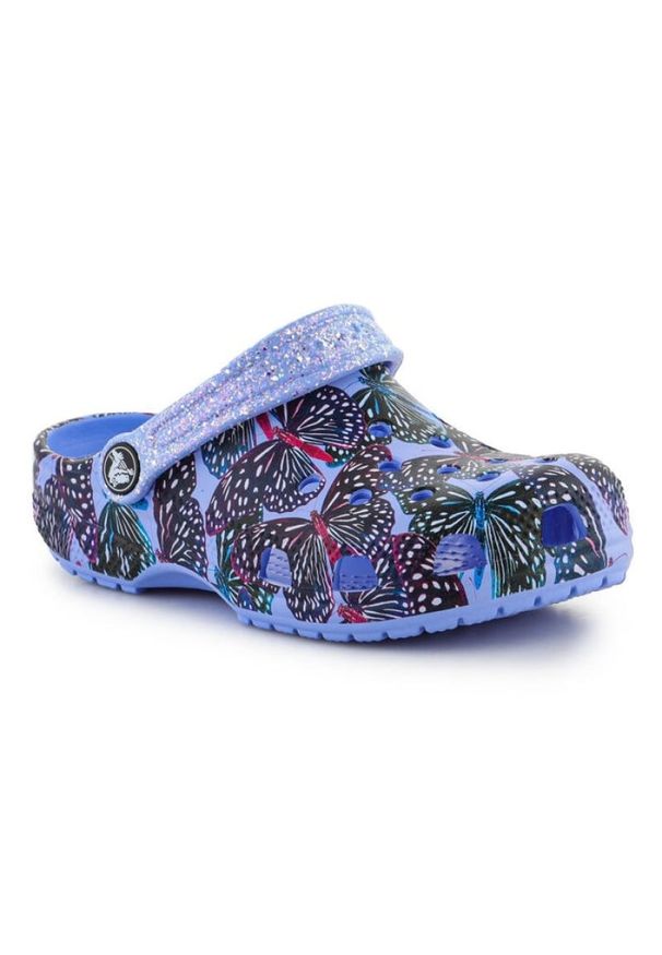 Klapki Crocs Classic Butterfly Clog Jr 208297-5Q7 niebieskie. Kolor: niebieski. Materiał: guma, materiał. Sezon: lato