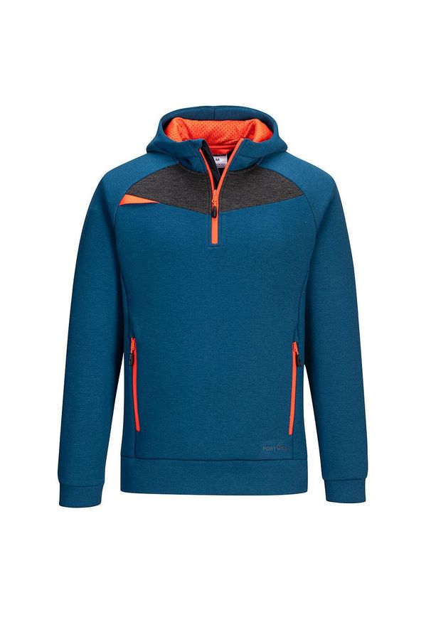 Portwest - Bluza Z Kapturem Męska Krótki Suwak DX4. Typ kołnierza: kaptur. Kolor: zielony, wielokolorowy, niebieski. Długość: krótkie