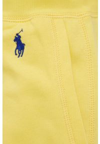 Polo Ralph Lauren spodnie dresowe 211780215022 damskie kolor żółty gładkie. Stan: podwyższony. Kolor: żółty. Materiał: dresówka. Wzór: gładki #3