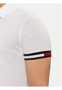 TOMMY HILFIGER - Tommy Hilfiger Polo Flag Cuff MW0MW37518 Biały Slim Fit. Typ kołnierza: polo. Kolor: biały. Materiał: bawełna