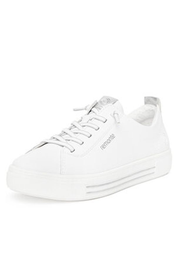 Remonte Sneakersy D0913-80 Biały. Kolor: biały. Materiał: skóra