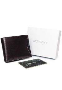 ROVICKY - Portfel męski skórzany RFID brązowy Rovicky 1540-03-BOR-1270. Kolor: brązowy. Materiał: skóra #1