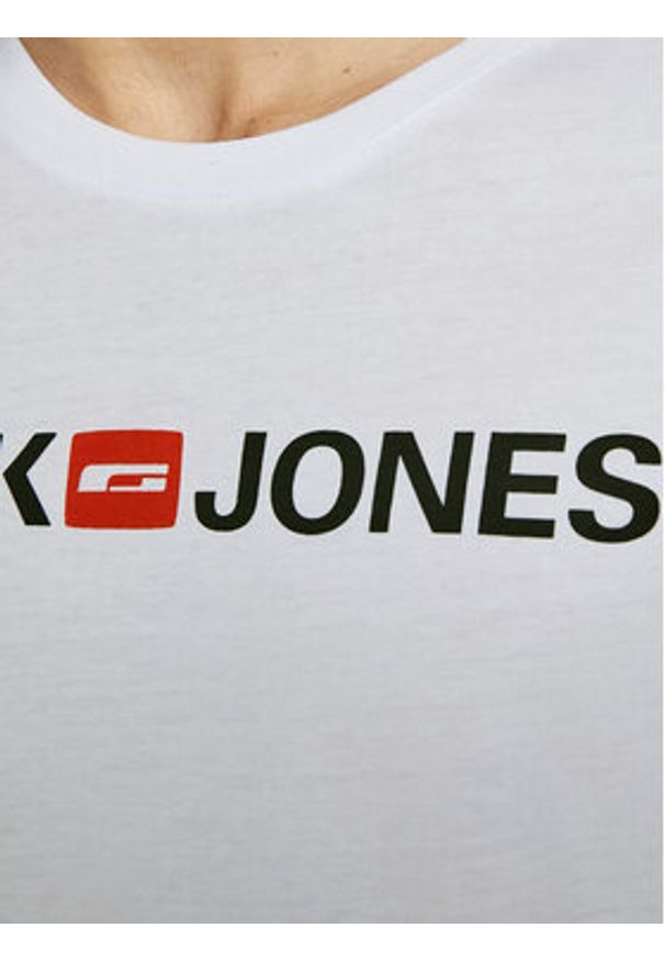 Jack & Jones - Jack&Jones T-Shirt Corp Logo 12137126 Biały Slim Fit. Kolor: biały. Materiał: bawełna