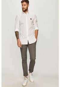 Polo Ralph Lauren - Koszula bawełniana. Typ kołnierza: polo. Kolor: biały. Materiał: bawełna. Długość: długie. Wzór: gładki. Styl: elegancki, klasyczny #4