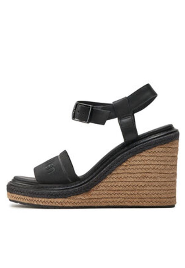 Calvin Klein Espadryle Wedge Sandal 70 He HW0HW02050 Czarny. Kolor: czarny. Materiał: skóra