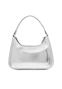 Calvin Klein Torebka Bold Ck Metallic Shoulder Bag LV04F3332G Srebrny. Kolor: srebrny. Materiał: skórzane #6