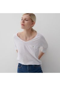 Reserved - Koszulka z bawełny organicznej - Biały. Kolor: biały. Materiał: bawełna #1