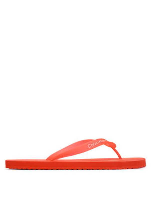Calvin Klein Japonki Logo Strap HM0HM02105 Pomarańczowy. Kolor: pomarańczowy. Materiał: syntetyk