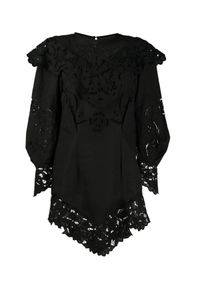 ISABEL MARANT - Czarna sukienka z haftem Ellery. Typ kołnierza: dekolt w kształcie V. Kolor: czarny. Materiał: koronka. Wzór: haft. Długość: mini #6