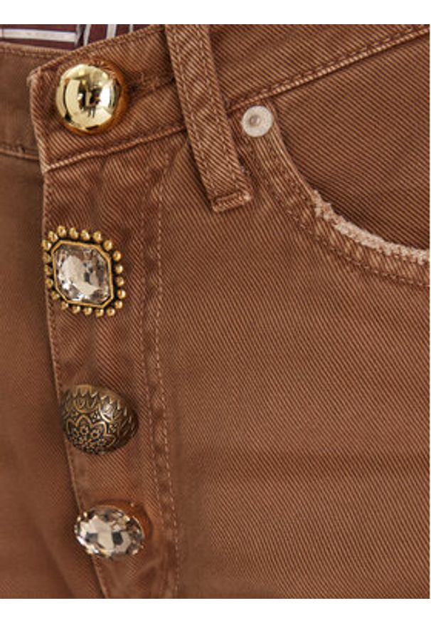 ViCOLO Jeansy DF5057 Brązowy Wide Leg. Kolor: brązowy
