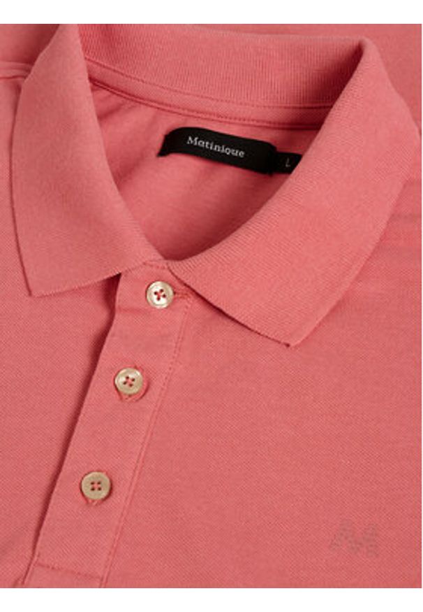 Matinique Polo 30206461 Koralowy Regular Fit. Typ kołnierza: polo. Kolor: pomarańczowy. Materiał: bawełna