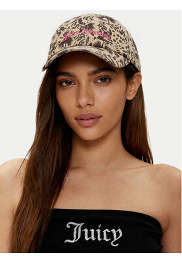 Juicy Couture Czapka z daszkiem Botanical JCAWH125713 Brązowy. Kolor: brązowy. Materiał: bawełna