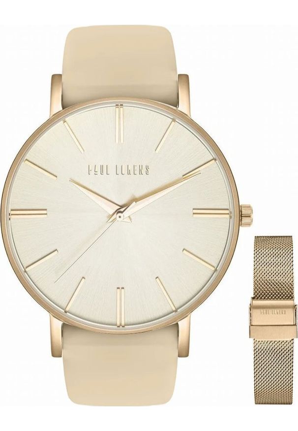 Zegarek Paul Lorens Zegarek damski Paul Lorens JULIE zt beżowy pasek + siatka mesh. Kolor: beżowy. Materiał: mesh