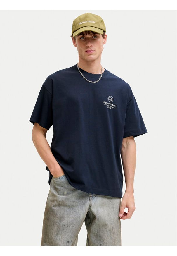 Jack & Jones T-Shirt Niagara 12293422 Granatowy Regular Fit. Kolor: niebieski. Materiał: bawełna