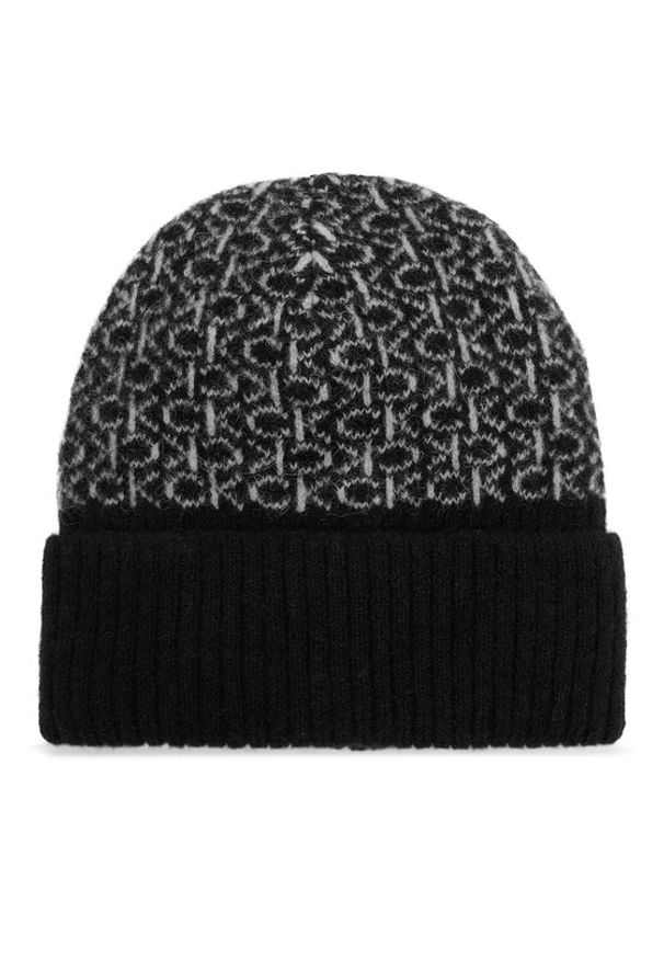 Calvin Klein Czapka Monogram Fold K60K612595 Czarny. Kolor: czarny. Materiał: wełna