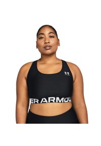 Under Armour - Stanik sportowy HeatGear® Armour Mid Branded. Kolor: czarny. Sport: fitness, kolarstwo