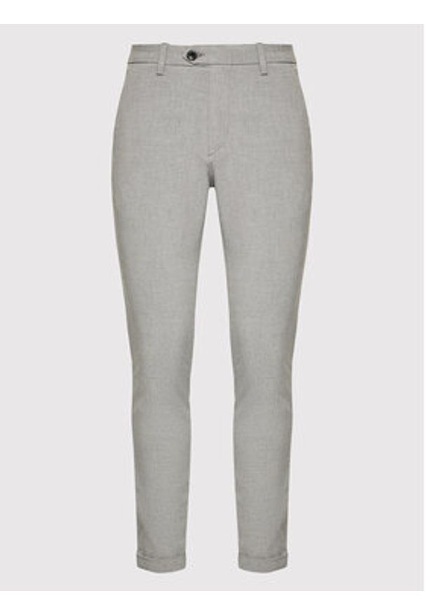 Jack & Jones Chinosy Marco 12169491 Szary Slim Fit. Kolor: szary. Materiał: syntetyk