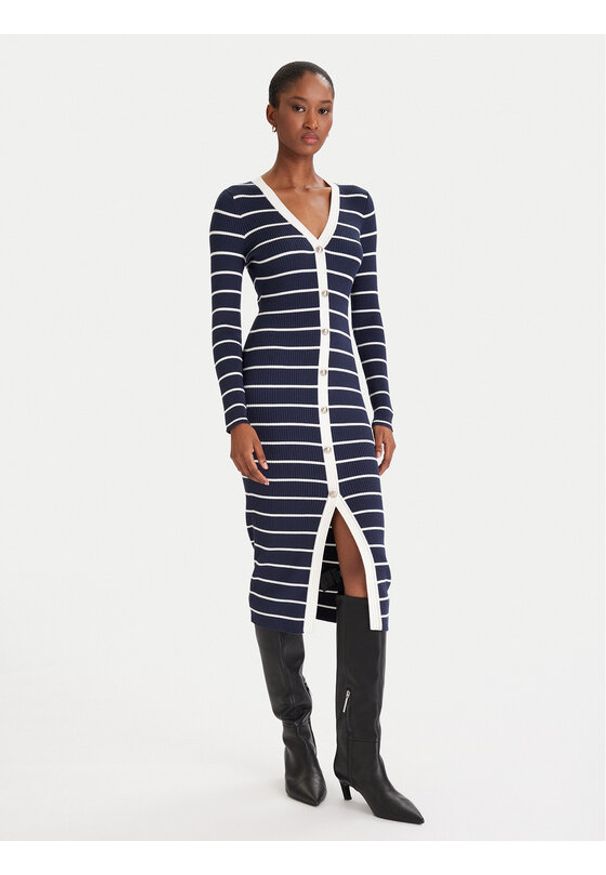 Guess Sukienka dzianinowa W5YK98 Z2YK2 Granatowy Slim Fit. Kolor: niebieski. Materiał: wiskoza