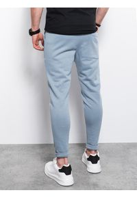 Ombre Clothing - Spodnie męskie dresowe - błękitne V3 P949 - S. Kolor: niebieski. Materiał: dresówka. Styl: klasyczny #4