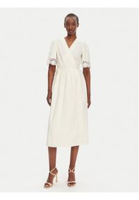 TwinSet - TWINSET Sukienka codzienna 251TT2091 Écru Loose Fit. Okazja: na co dzień. Kolor: kremowy. Materiał: bawełna. Typ sukienki: proste. Styl: casual #1